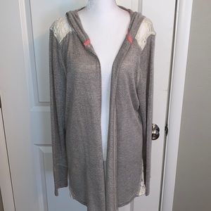 MAURICES LIGHTWEIGHT GRAY OPEN FRONT SWEATER